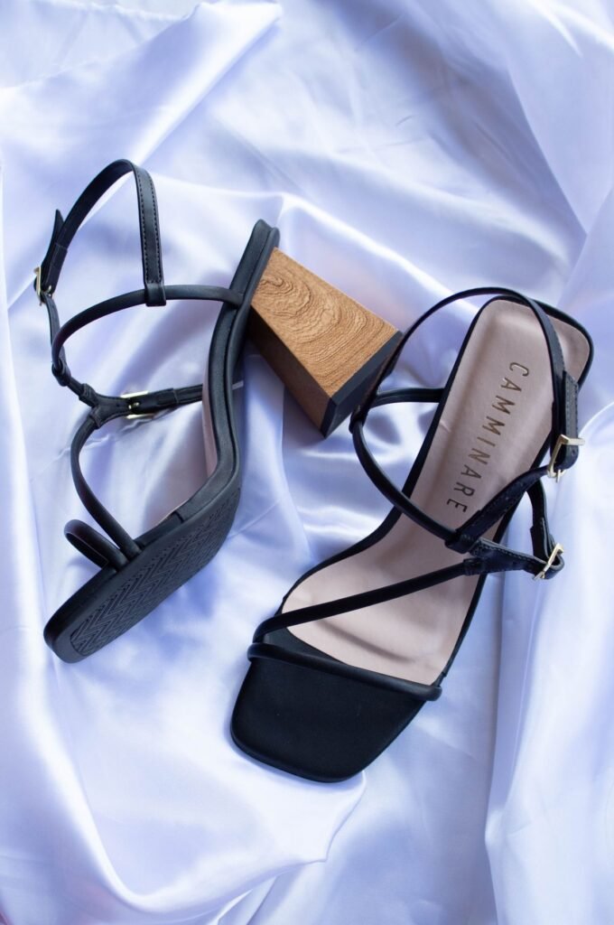 Aquazzura Black Strappy Block-Heel Sandals