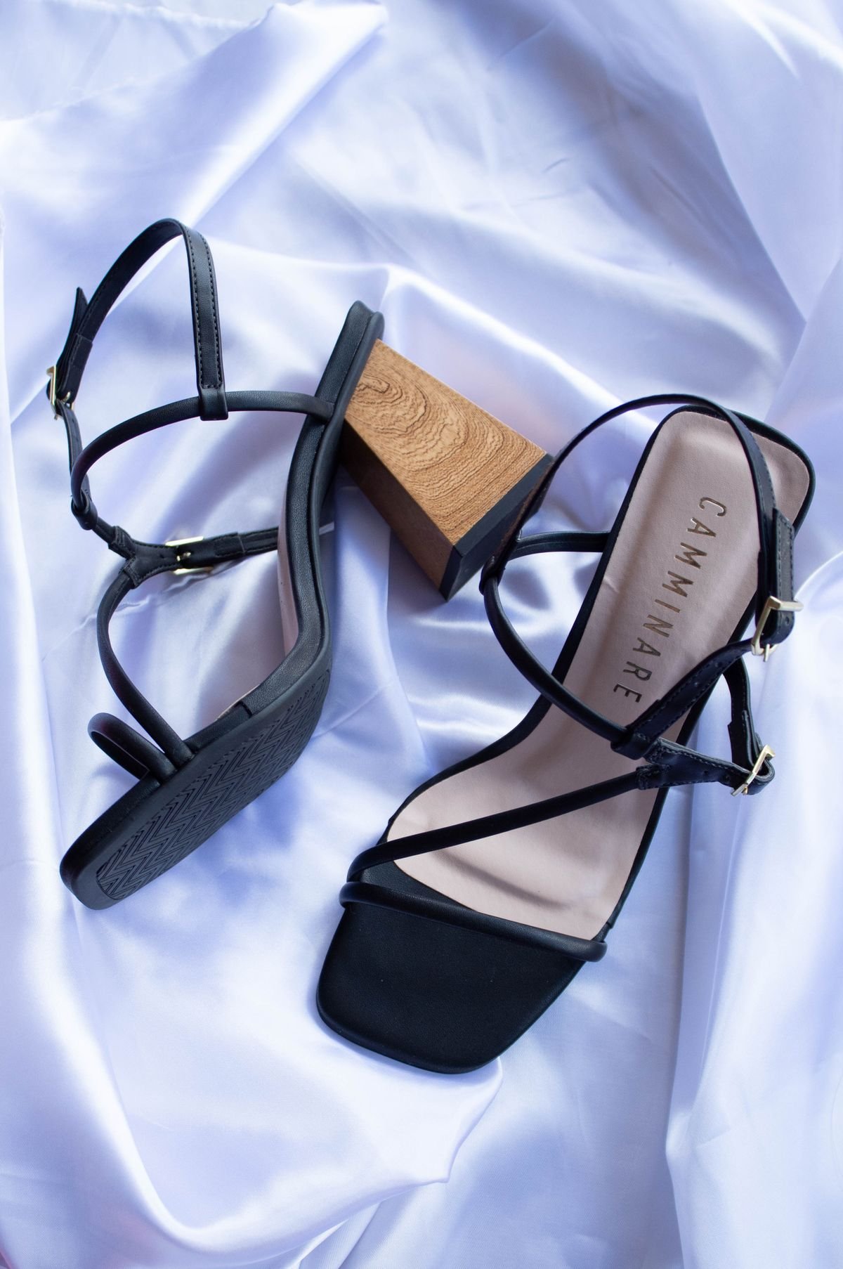 Aquazzura Black Strappy Block-Heel Sandals
