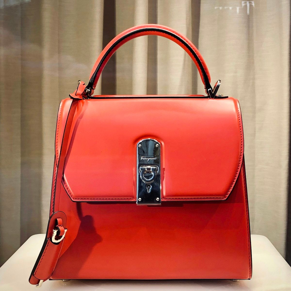 Ferragamo Gancini Top-Handle Bag in Red