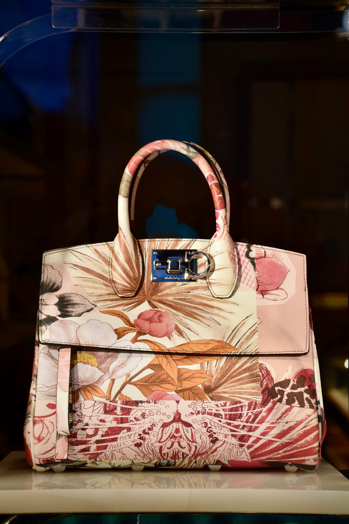 Ferragamo Studio Floral Print Top-Handle Bag — Pre-Owned