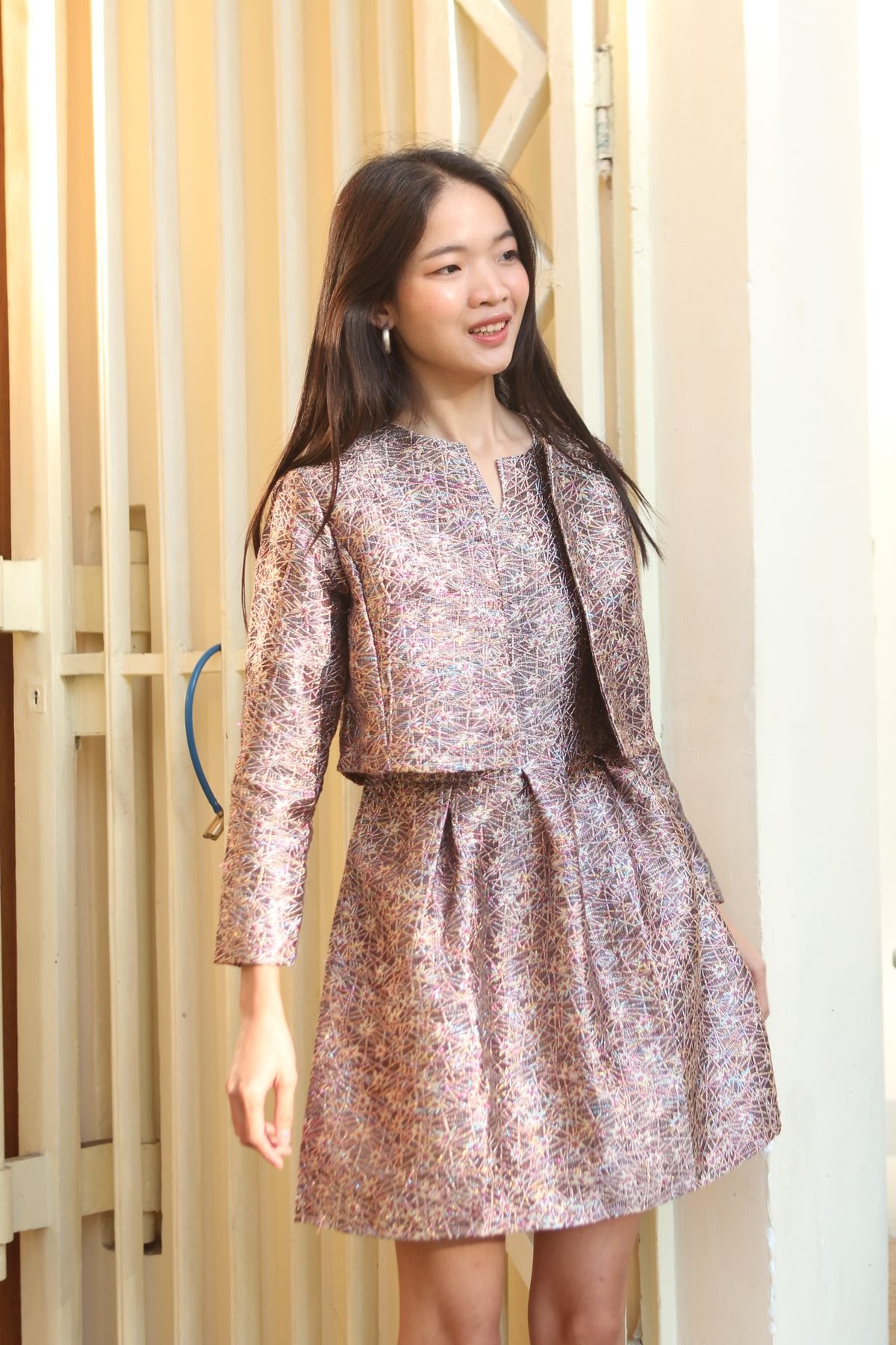 Chanel Metallic Tweed Jacket and Skirt Set
