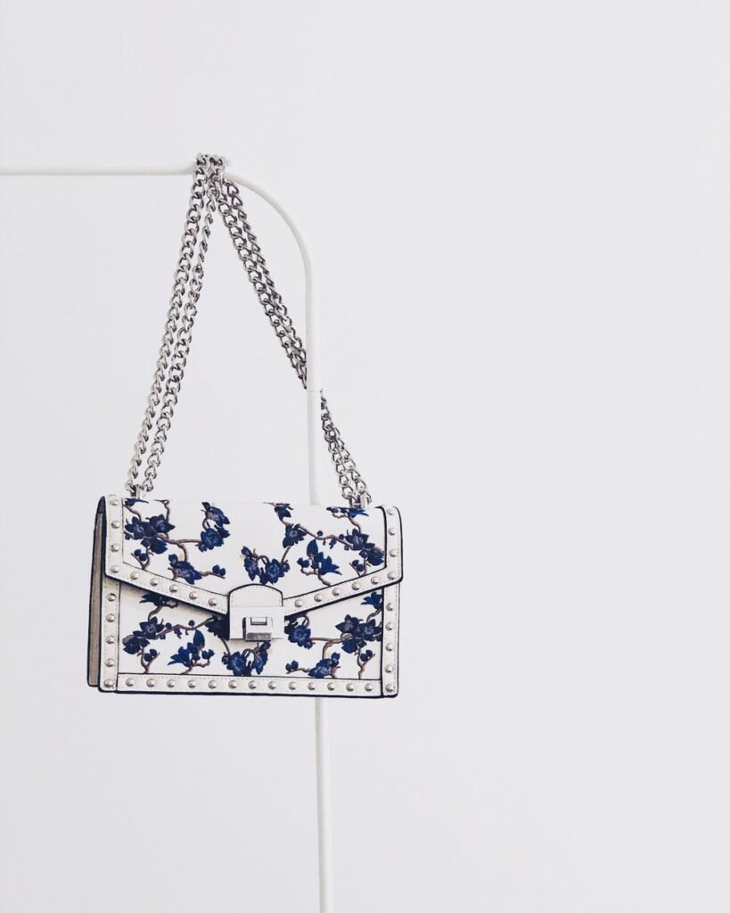 Dolce & Gabbana Blue Floral Chain Bag