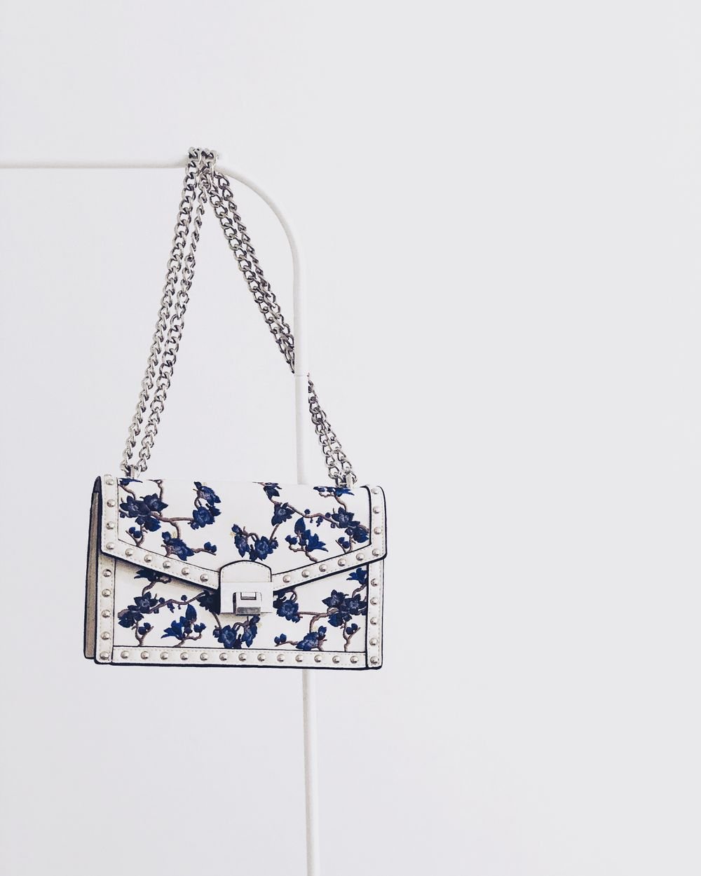 Dolce & Gabbana Blue Floral Chain Bag