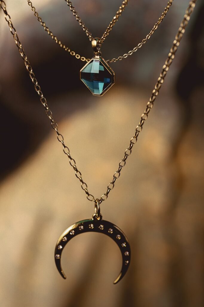 Chopard Layered Crescent Pendant Necklace